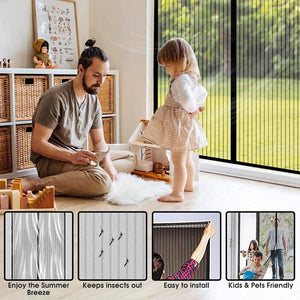 2x Instant Fly Screen | Mosquito, Insect & Bug-Free Curtain