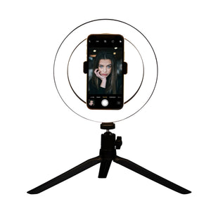 LED Studio Ring Light | 20cm | Stand & Phone Holder | Professional Makeup & Video Lighting