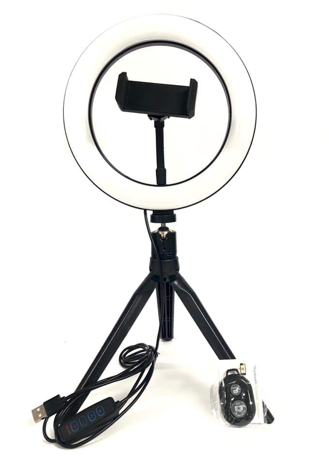 LED Studio Ring Light | 20cm | Stand & Phone Holder | Professional Makeup & Video Lighting