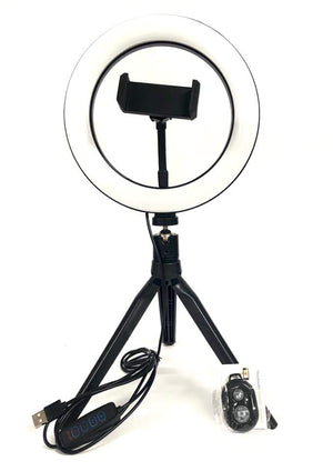 LED Studio Ring Light | 20cm | Stand & Phone Holder | Professional Makeup & Video Lighting