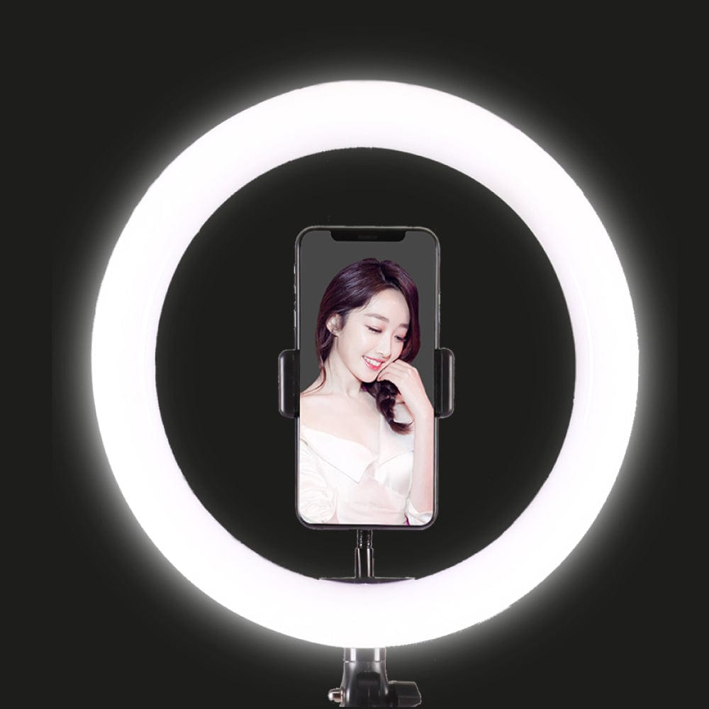 LED Studio Ring Light | 20cm | Stand & Phone Holder | Professional Makeup & Video Lighting