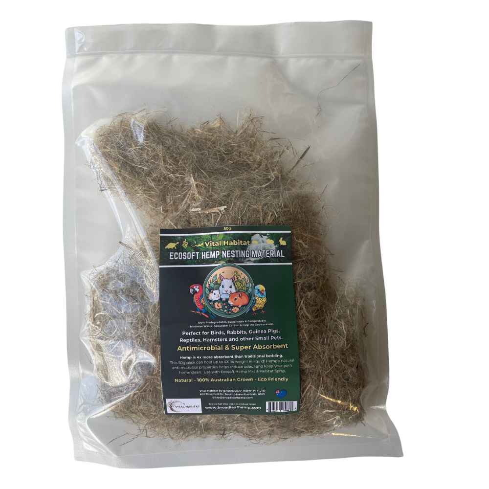 Hemp Absorbent Nest Material | 50g | 2 Pack | Free Shipping
