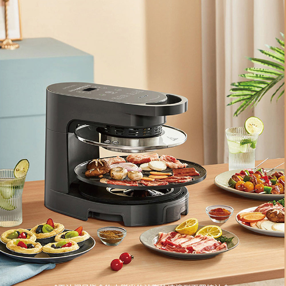 Hoper Layer Multi-functional 2-in-1 Air Fryer & Smokeless BBQ Grill | KZ-50 | Versatile Cooking