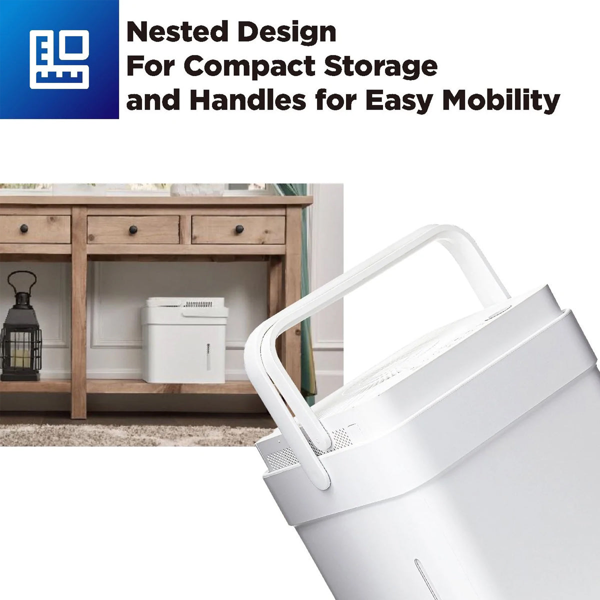 Midea Smart Cube Dehumidifier | 20L/Day | 12L Water Tank | Compact Storage | Full Water Warning