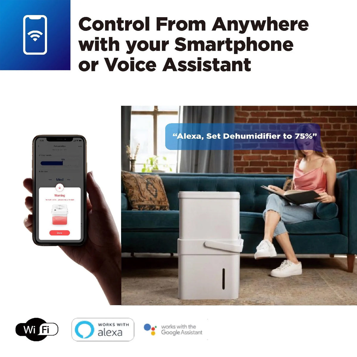 Midea Smart Cube Dehumidifier | 20L/Day | 12L Water Tank | Compact Storage | Full Water Warning