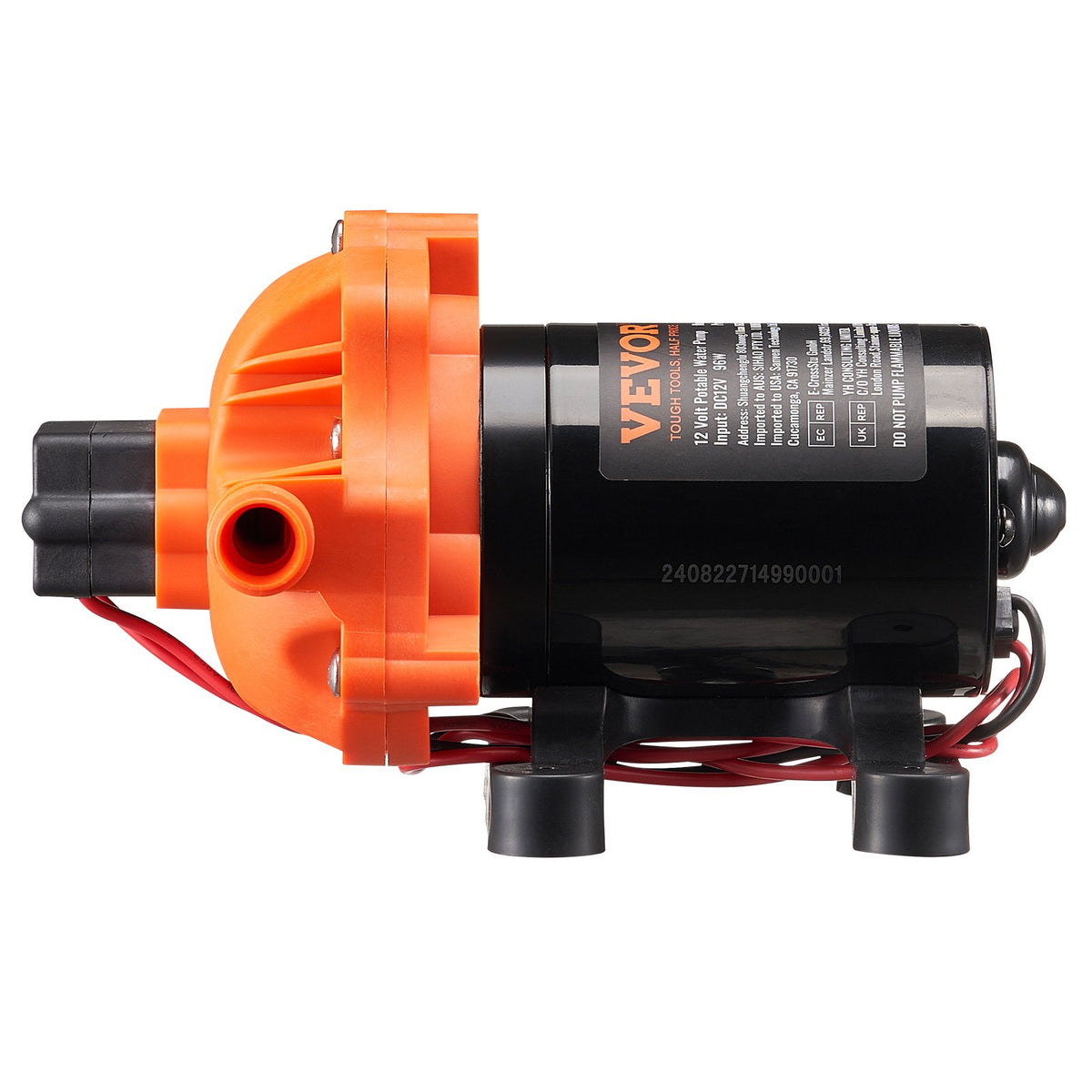Diaphragm Pump 3GPM | 11.36 L/min | 3-Chamber Water Pump with Pressure Switch