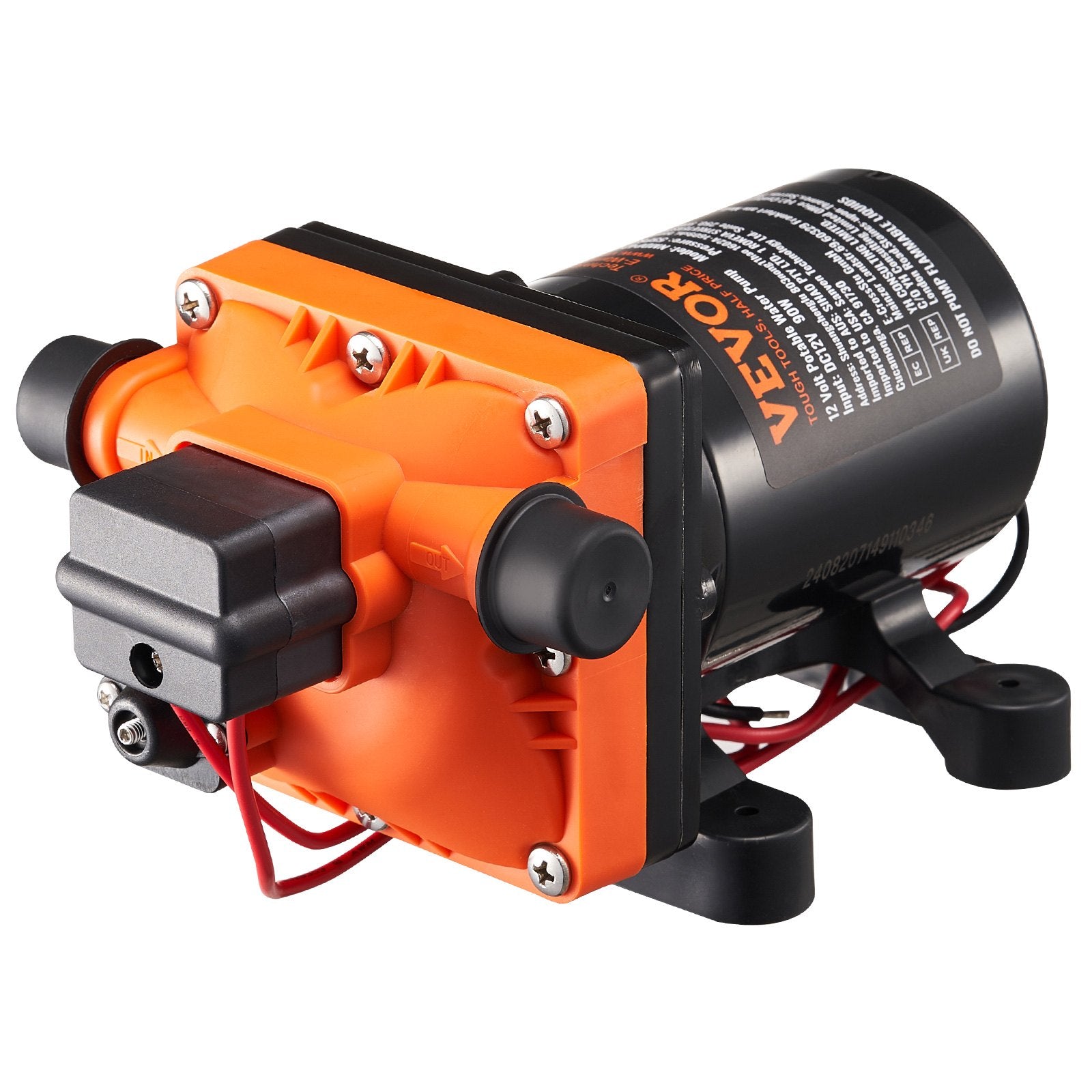 Diaphragm Pump 3GPM | 11.36L/min | 4-Chamber Water Pump with Pressure Switch