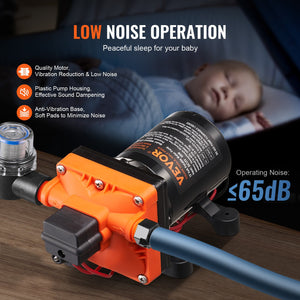 Diaphragm Pump 3GPM | 11.36L/min | 4-Chamber Water Pump with Pressure Switch
