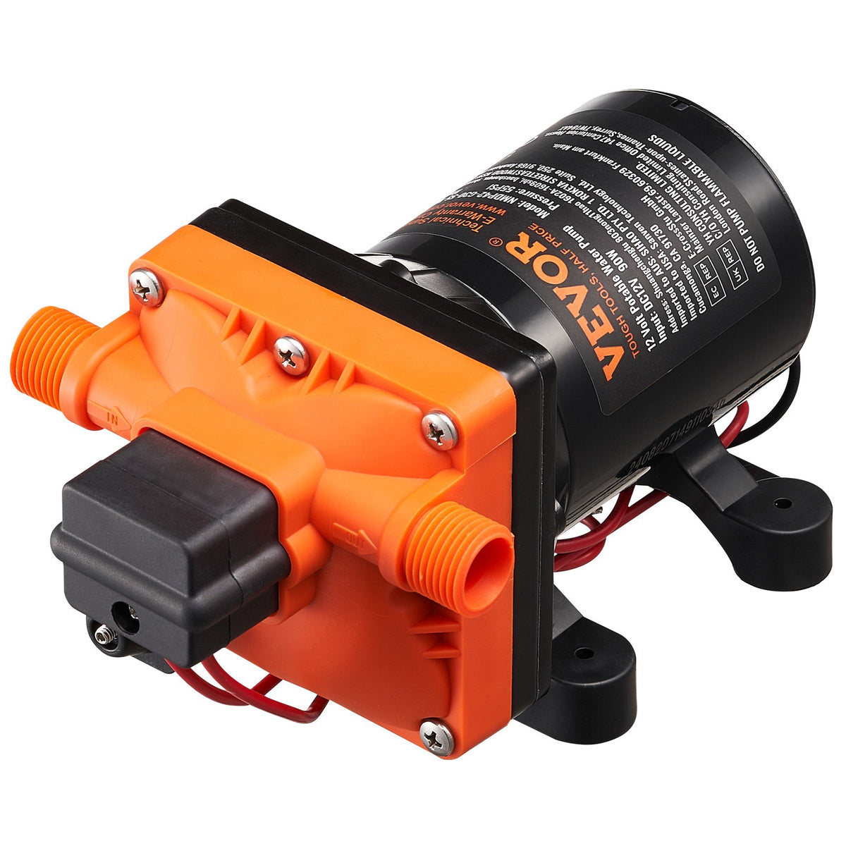 Diaphragm Pump 3GPM | 11.36L/min | 4-Chamber Water Pump with Pressure Switch