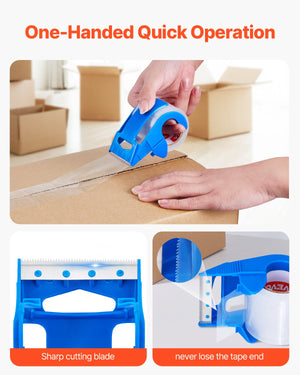 Packing Tape | 6 Rolls 25 Yards Clear 2.7 Mil with Dispenser