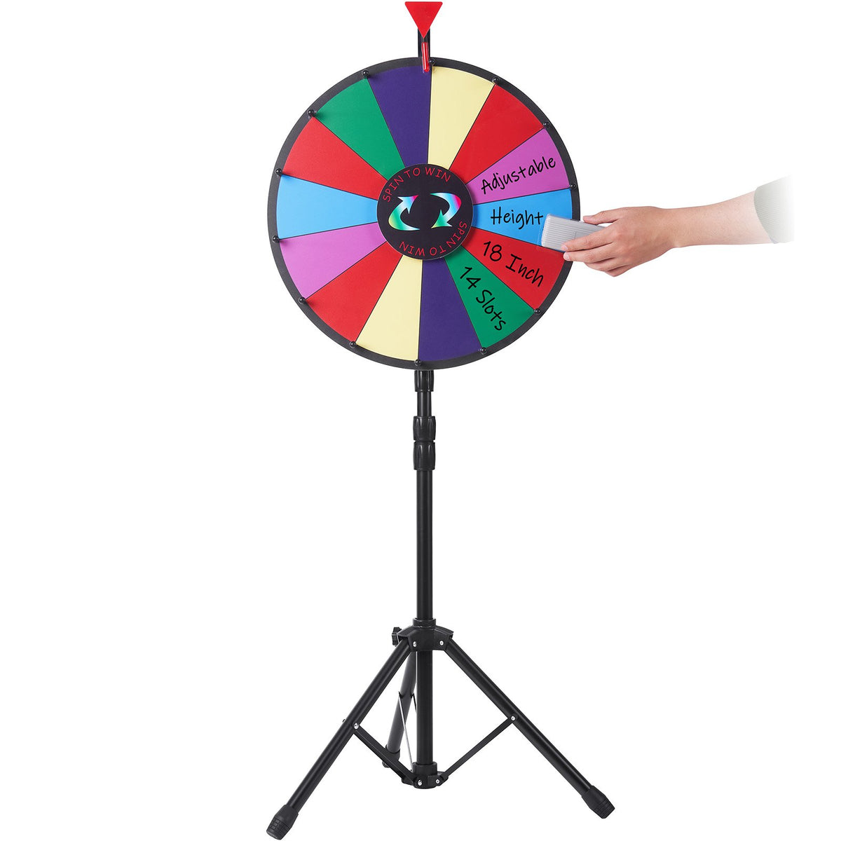 Prize Wheel | 18" Tabletop Color Wheel with Folding Tripod & 14 Dry-Erase Slots