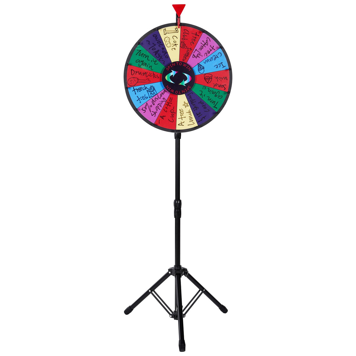 Prize Wheel | 18" Tabletop Color Wheel with Folding Tripod & 14 Dry-Erase Slots