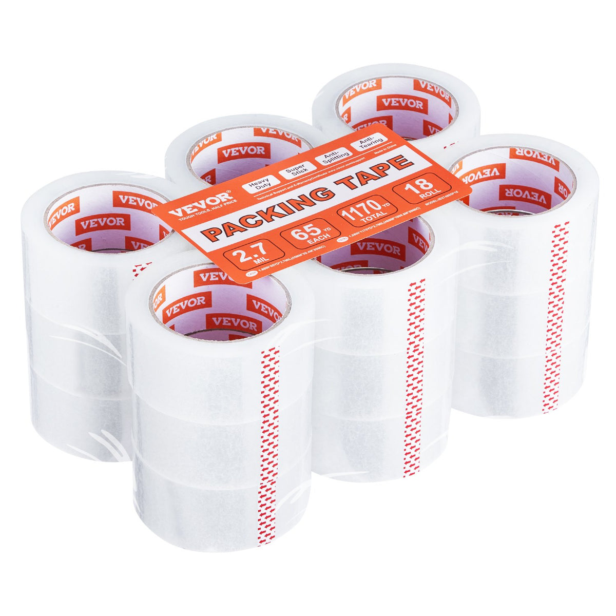 Packing Tape | 18 Rolls Heavy Duty 65 Yards Clear 2.7 Mil Tape
