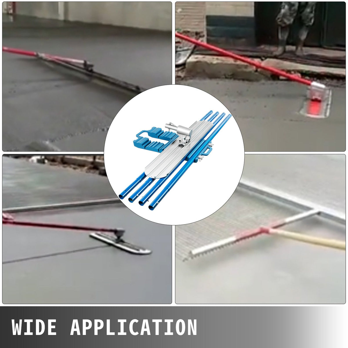 Bull Float Magnesium 48"x8" | Round End Concrete Finishing Tool with Handle & Bracket