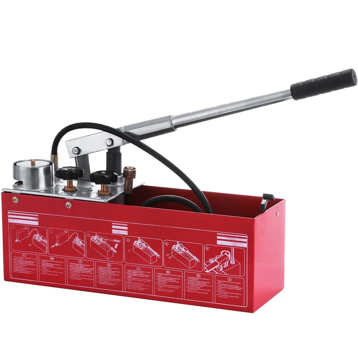 Hydraulic Pressure Test Pump 50 Bar | Manual Hydrostatic Tester | 3.2 Gallon Tank | 1/2" BSP