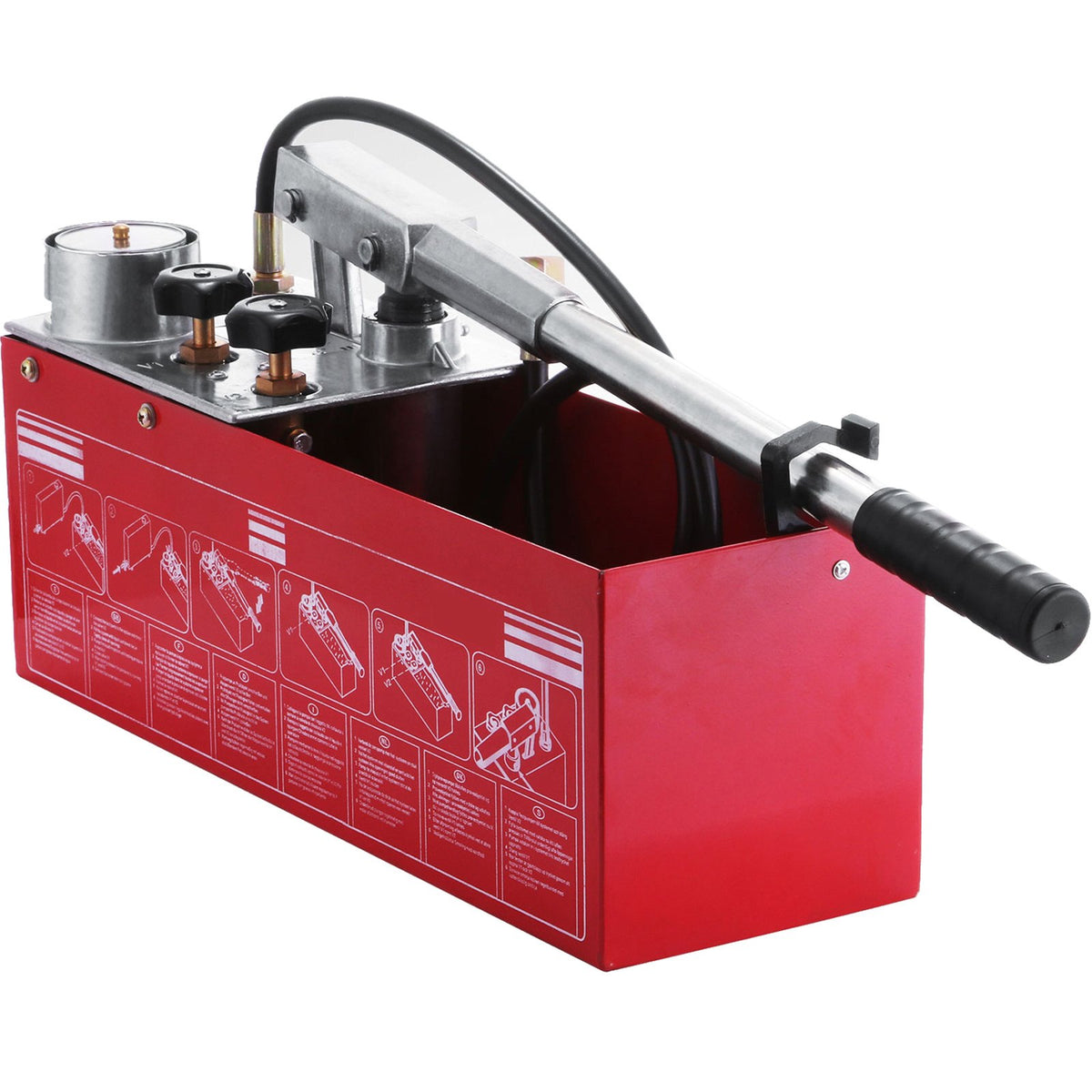 Hydraulic Pressure Test Pump 50 Bar | Manual Hydrostatic Tester | 3.2 Gallon Tank | 1/2" BSP