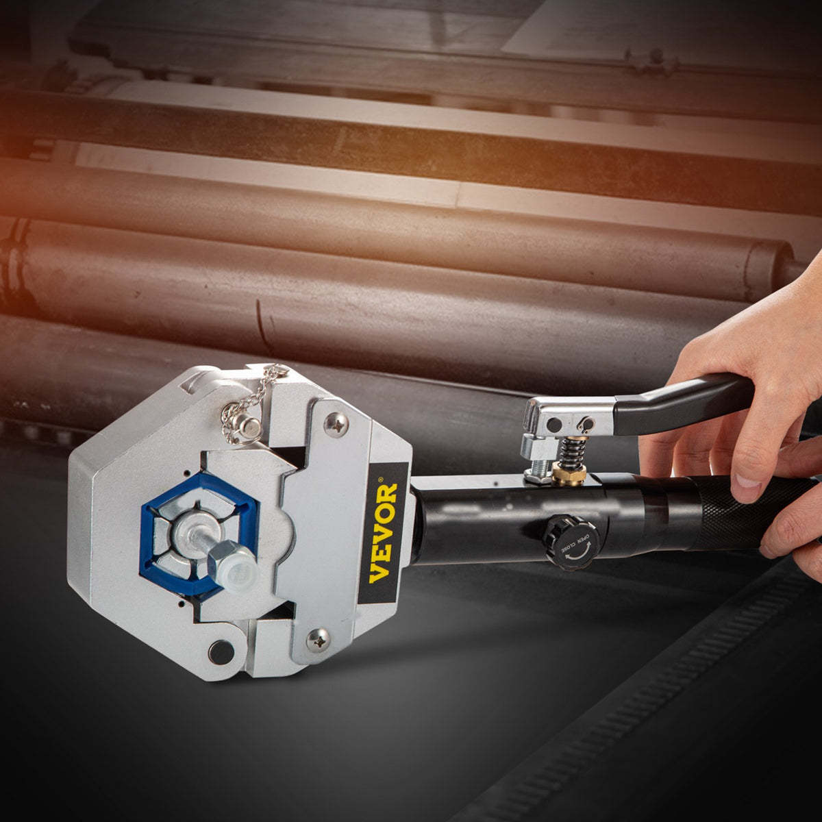 Hydraulic Hose Crimper Hydra-Krimp 71500 | Manual AC Hose Crimper Kit with 7 Dies | For Barbed & Beaded Hose Fittings