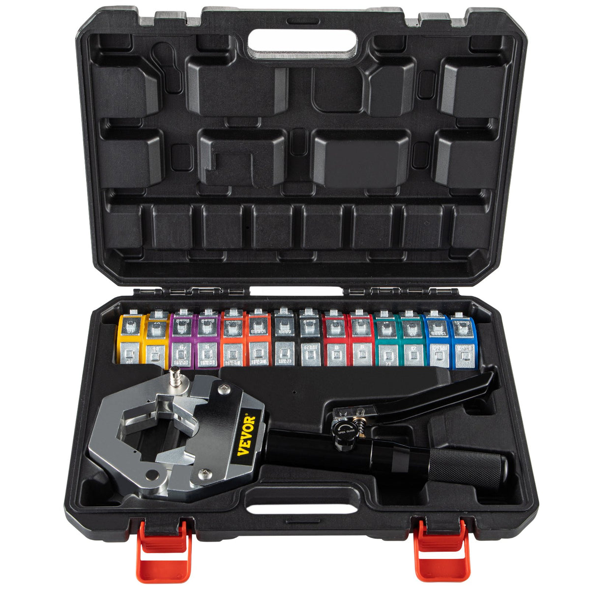 Hydraulic Hose Crimper Hydra-Krimp 71500 | Manual AC Hose Crimper Kit with 7 Dies | For Barbed & Beaded Hose Fittings