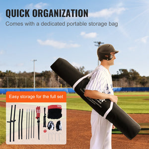 Baseball Practice Net | 7x7ft Portable Training Net with Strike Zone, Ball, Tee & Collector | Softball & Baseball Use
