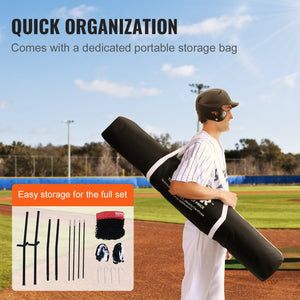 Baseball Practice Net | 7x7ft Portable Hitting, Pitching & Catching Net with Strike Zone | Softball & Baseball Trainer