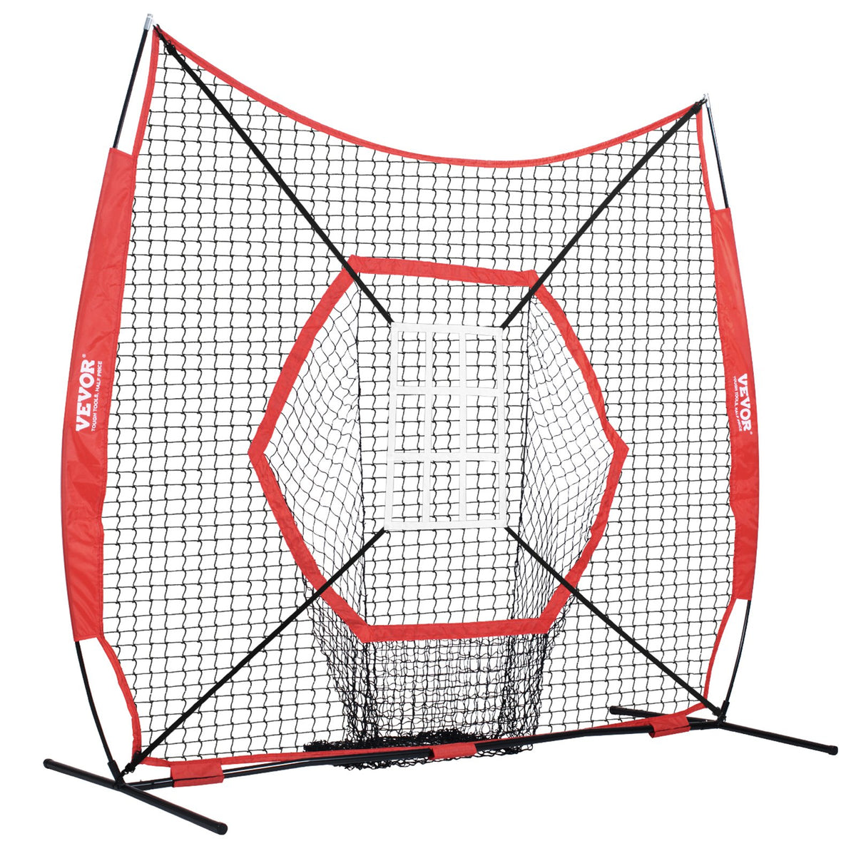 Baseball Practice Net | 7x7ft Portable Hitting, Pitching & Catching Net with Strike Zone | Softball & Baseball Trainer