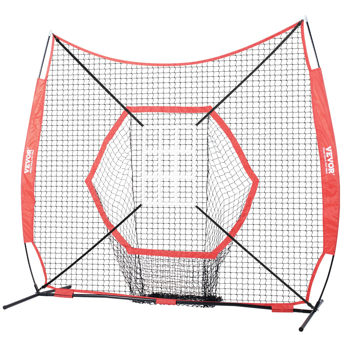Baseball Practice Net | 7x7ft Portable Hitting, Pitching & Catching Net with Strike Zone | Softball & Baseball Trainer