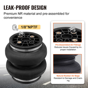 Air Bag Suspension Kit | Compatible with 2011-2019 Chevrolet Silverado 2500/3500HD & GMC Sierra 2500/3500HD 4WD RWD | 5000lbs Load Capacity | 5-100 PSI Adjustable Air Springs