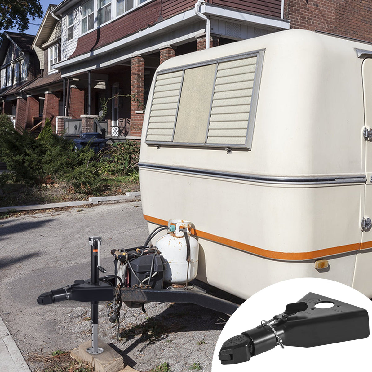 A-Frame Trailer Coupler | Fits 2" Hitch Ball | 7000lbs Towing Capacity | Black Powder Coated Steel Coupler for Trailers