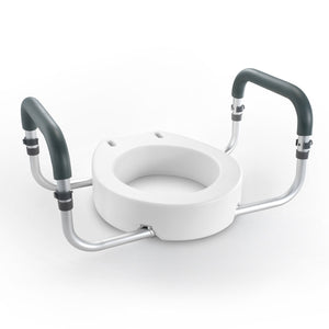 Raised Toilet Seat 88.9mm | Aluminum Handrail & EVA Padding | 136kg Capacity