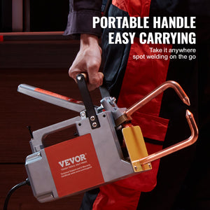 Portable Spot Welder | 1/8 Inch Thick Capacity | 8KVA Input Handheld Welding Gun for Carbon Steel & Aluminium Sheet