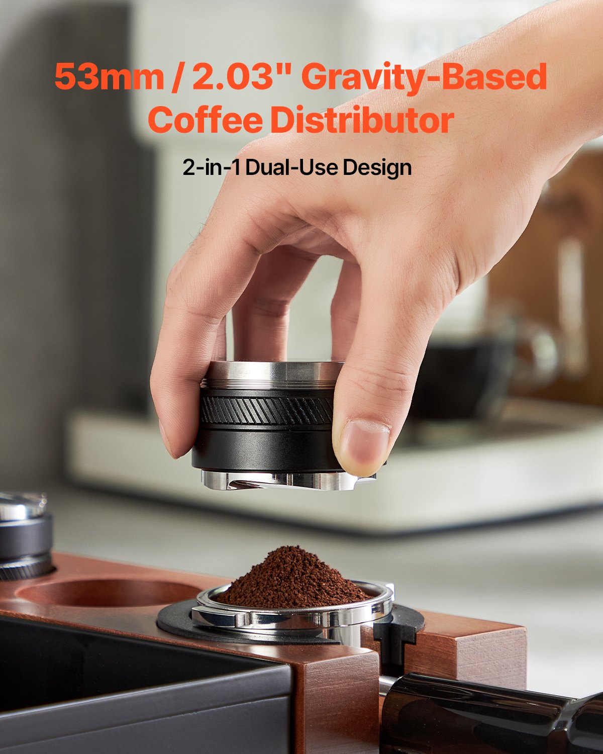 Coffee Distributor 53mm | Adjustable 2-in-1 Espresso Tool