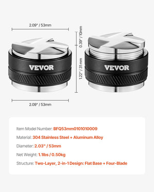 Coffee Distributor 53mm | Adjustable 2-in-1 Espresso Tool