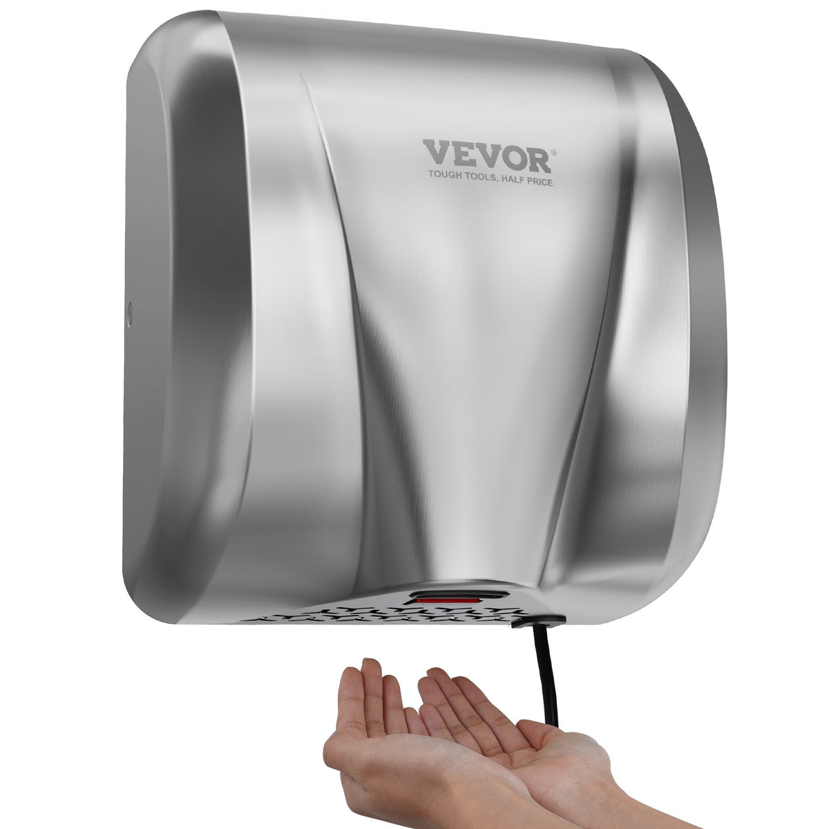 Commercial Hand Dryer 1800W | Automatic High Speed Warm Air Blower | Stainless Steel | Plug-In or Hardwired | For Business & Public Restrooms | 220-240V