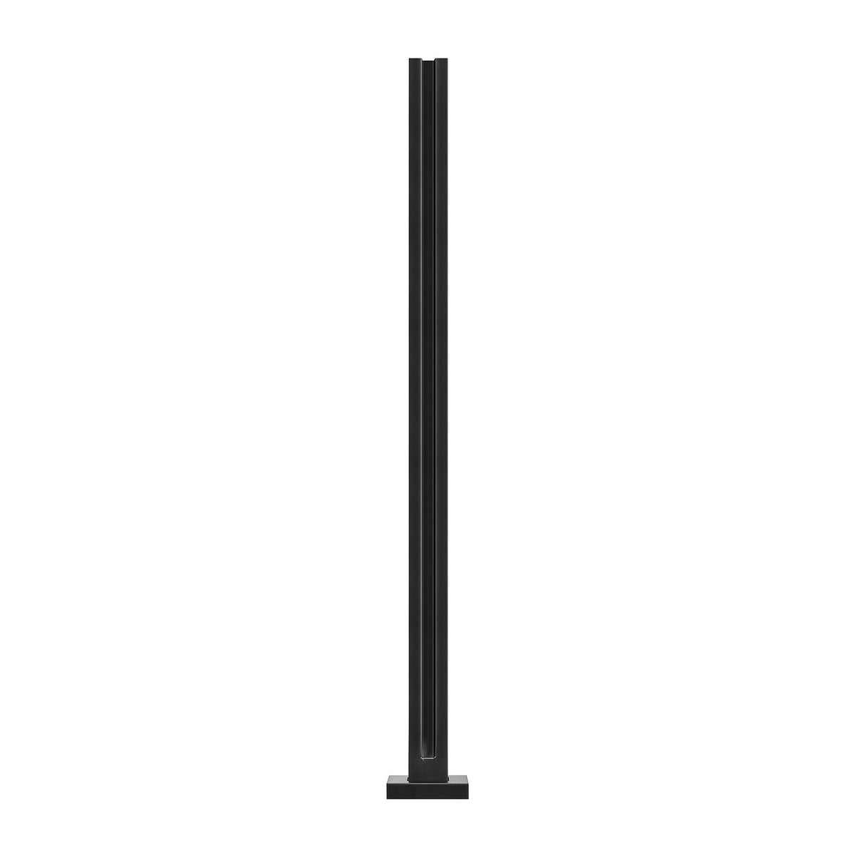 Glass Clamp Railing Bracket | 37.4"H for 0.39"–0.47" Glass Panels | Black Finish