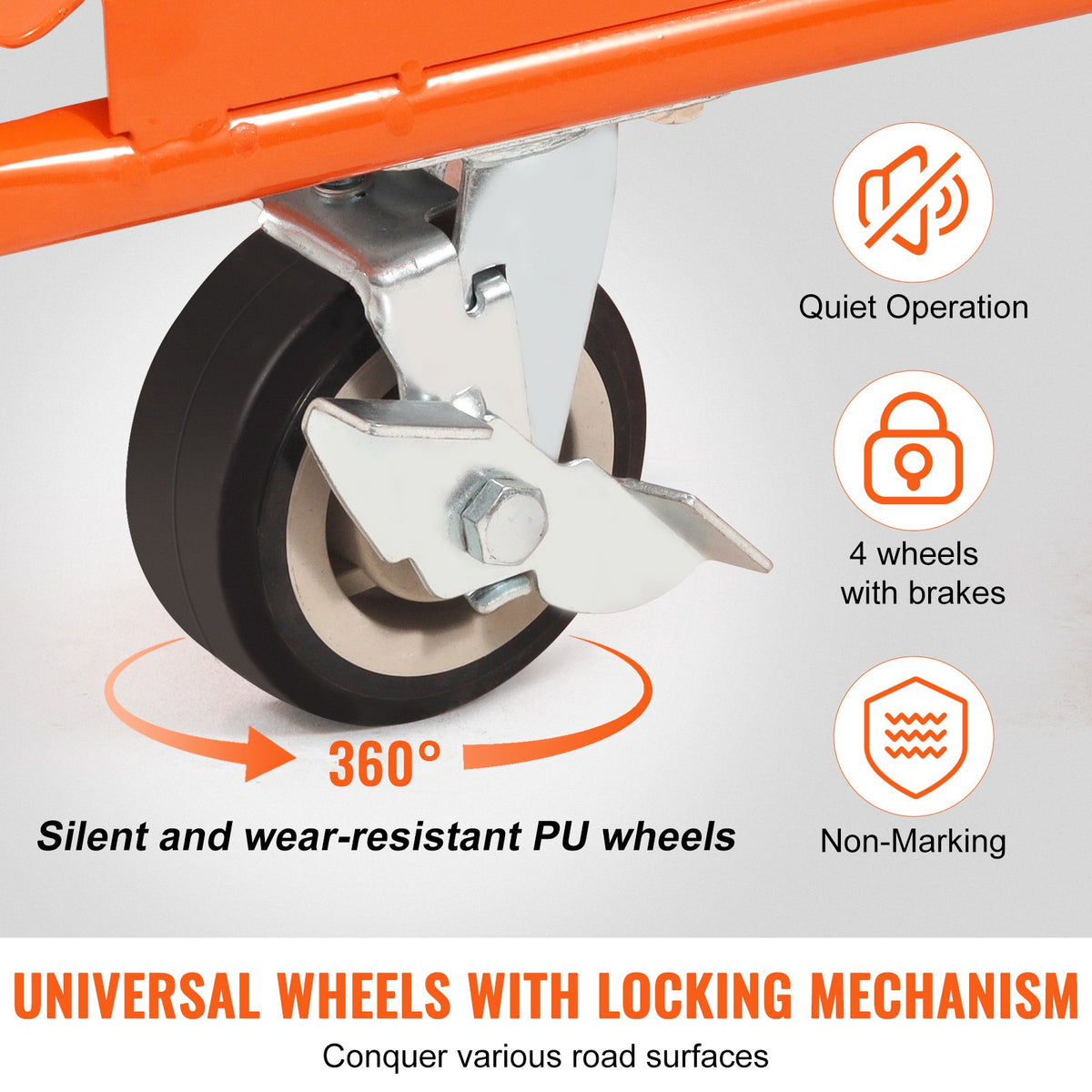 Drywall Cart 3000lbs Capacity | 45.28"x21.8" Deck | Heavy Duty Sheet Panel Dolly with 5" Swivel Wheels | For Garage, Warehouse & Construction Use