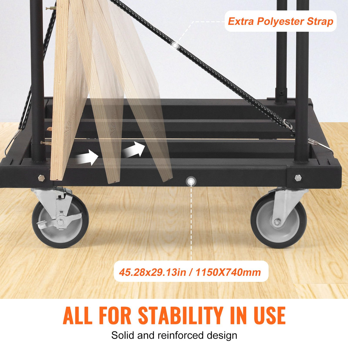 Drywall Cart 1800lbs Capacity | 45.28"x29.13" Deck | Heavy Duty Panel Dolly with 5" Swivel Wheels | For Sheetrock, Lumber & Wall Panel Handling