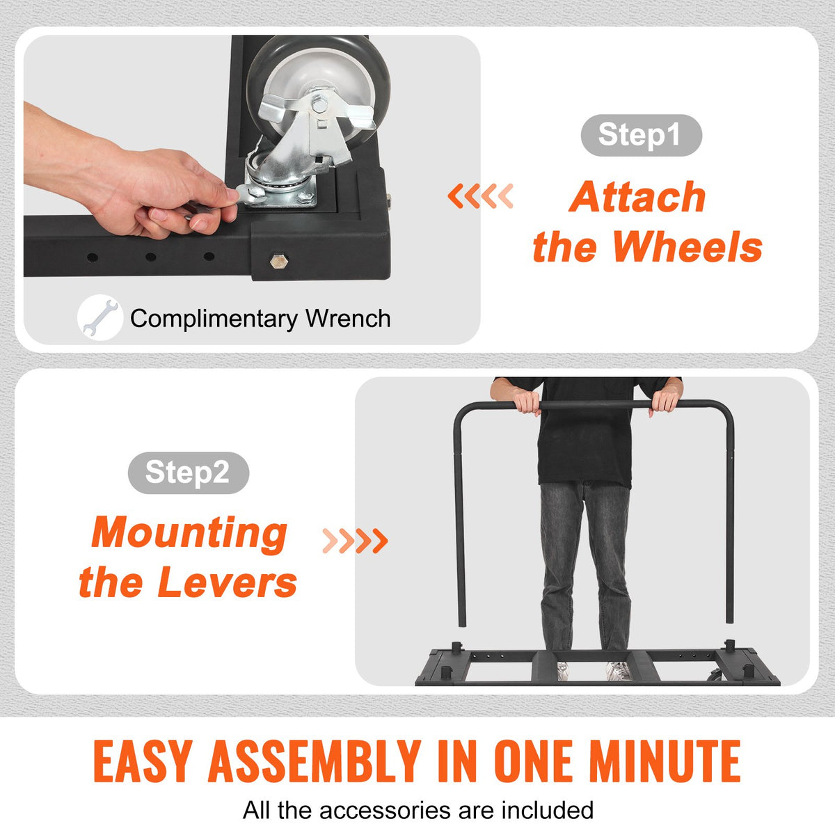 Drywall Cart 1800lbs Capacity | 45.28"x29.13" Deck | Heavy Duty Panel Dolly with 5" Swivel Wheels | For Sheetrock, Lumber & Wall Panel Handling