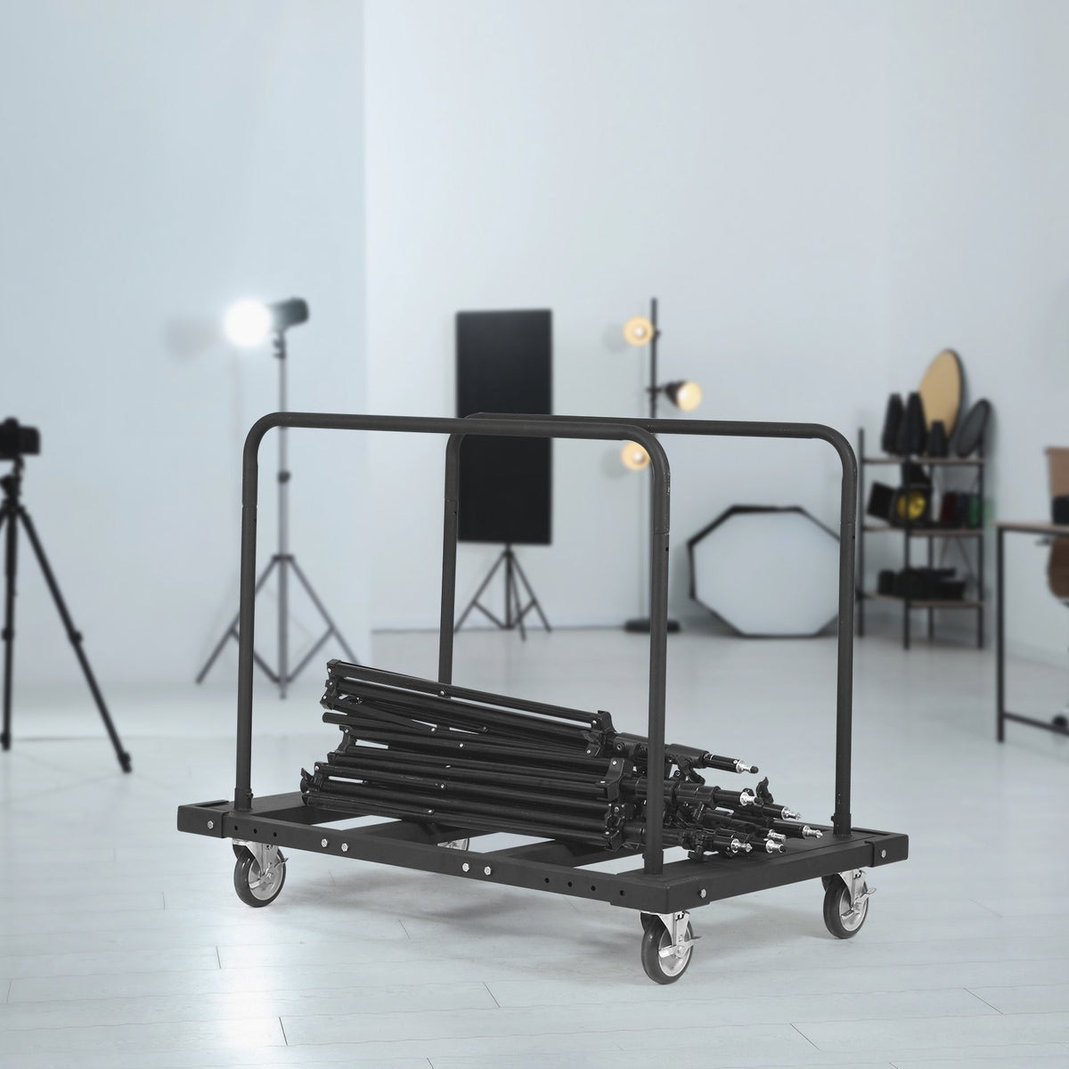 Drywall Cart 1800lbs Capacity | 45.28"x29.13" Deck | Heavy Duty Panel Dolly with 5" Swivel Wheels | For Sheetrock, Lumber & Wall Panel Handling