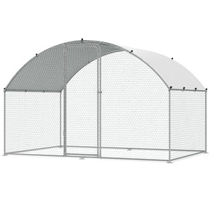 Large Metal Chicken Coop 9.8x6.5x6.5ft | Walk-In Poultry Run with Waterproof Cover & Lock