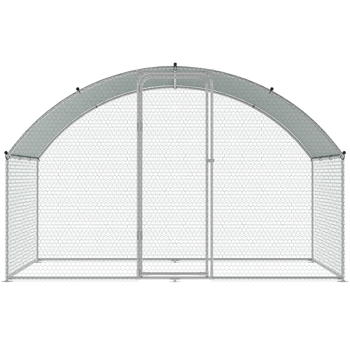 Large Metal Chicken Coop 9.8x6.5x6.5ft | Walk-In Poultry Run with Waterproof Cover & Lock