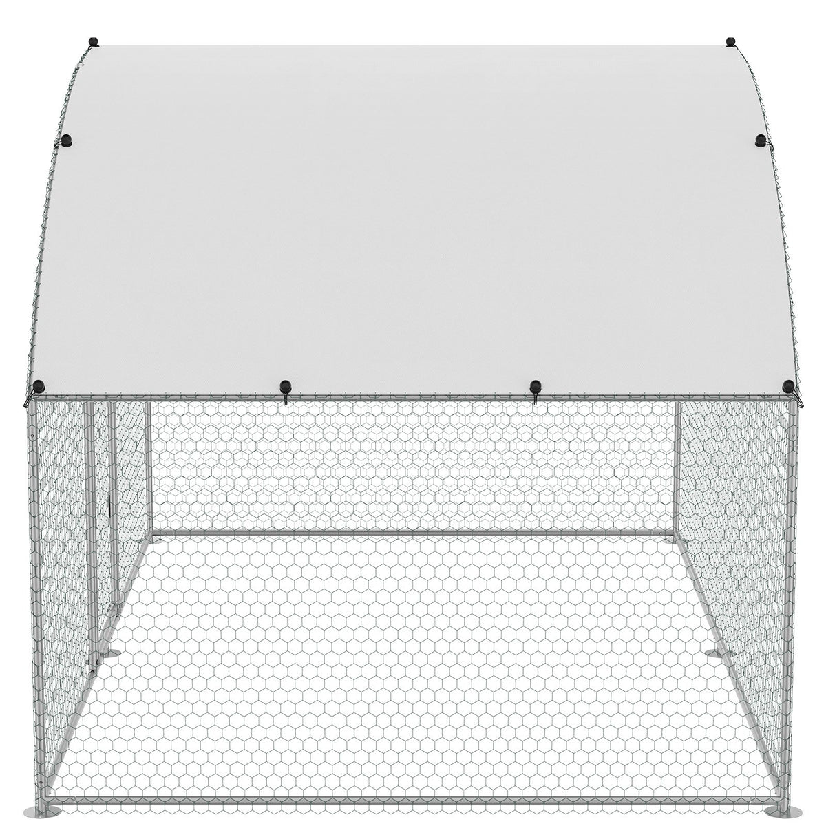 Large Metal Chicken Coop 9.8x6.5x6.5ft | Walk-In Poultry Run with Waterproof Cover & Lock