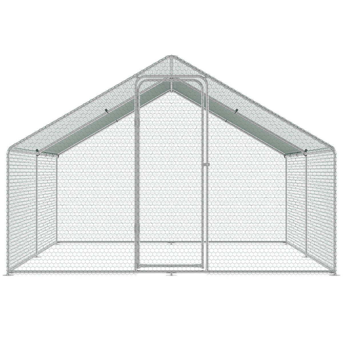 Large Metal Chicken Coop 3x3.93x1.99m | Walk-In Hen Run with Cover & Lock