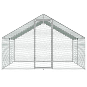Large Metal Chicken Coop 3x3.93x1.99m | Walk-In Hen Run with Cover & Lock