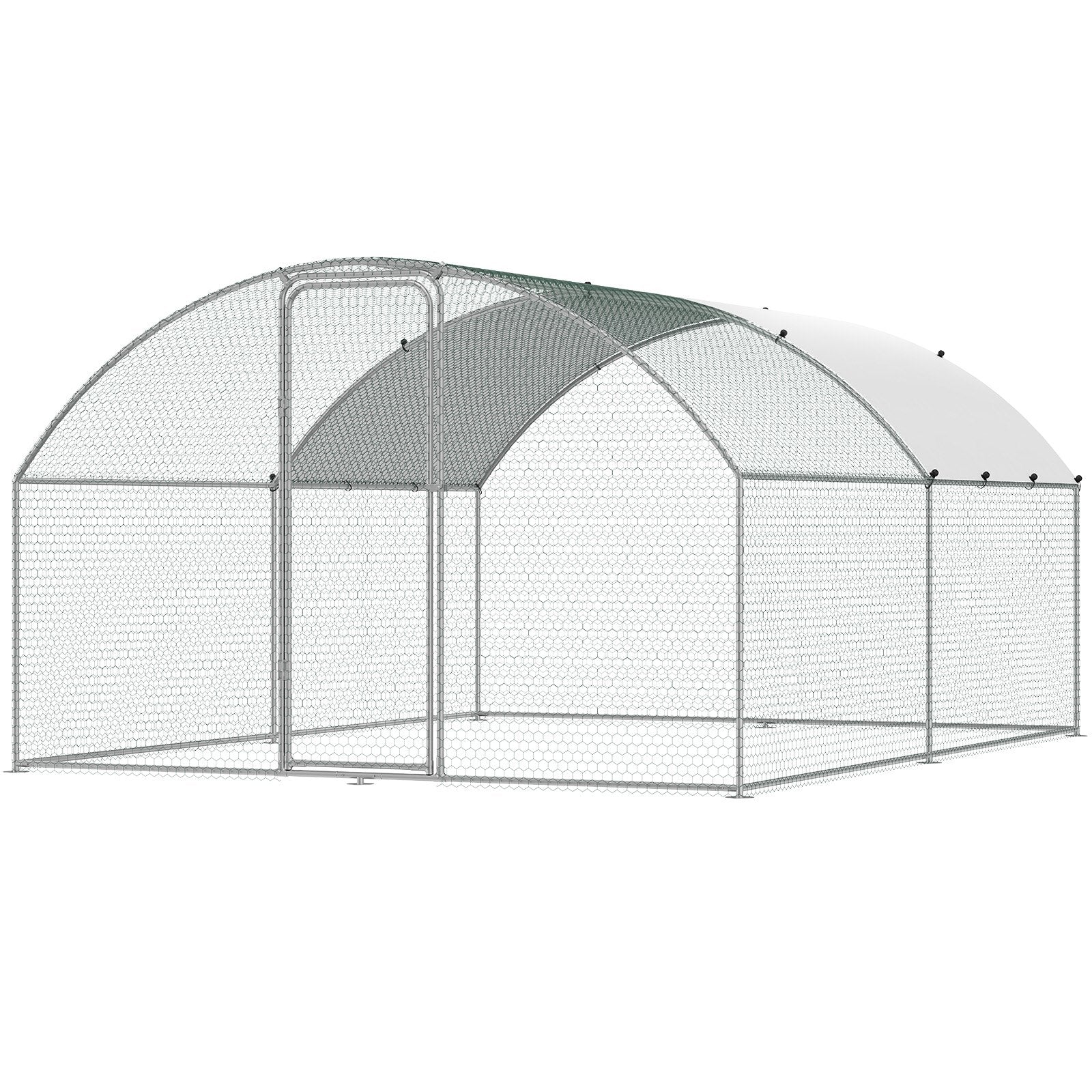 Large Metal Chicken Coop 9.8x12.9x6.5ft | Walk-In Poultry Run with Cover