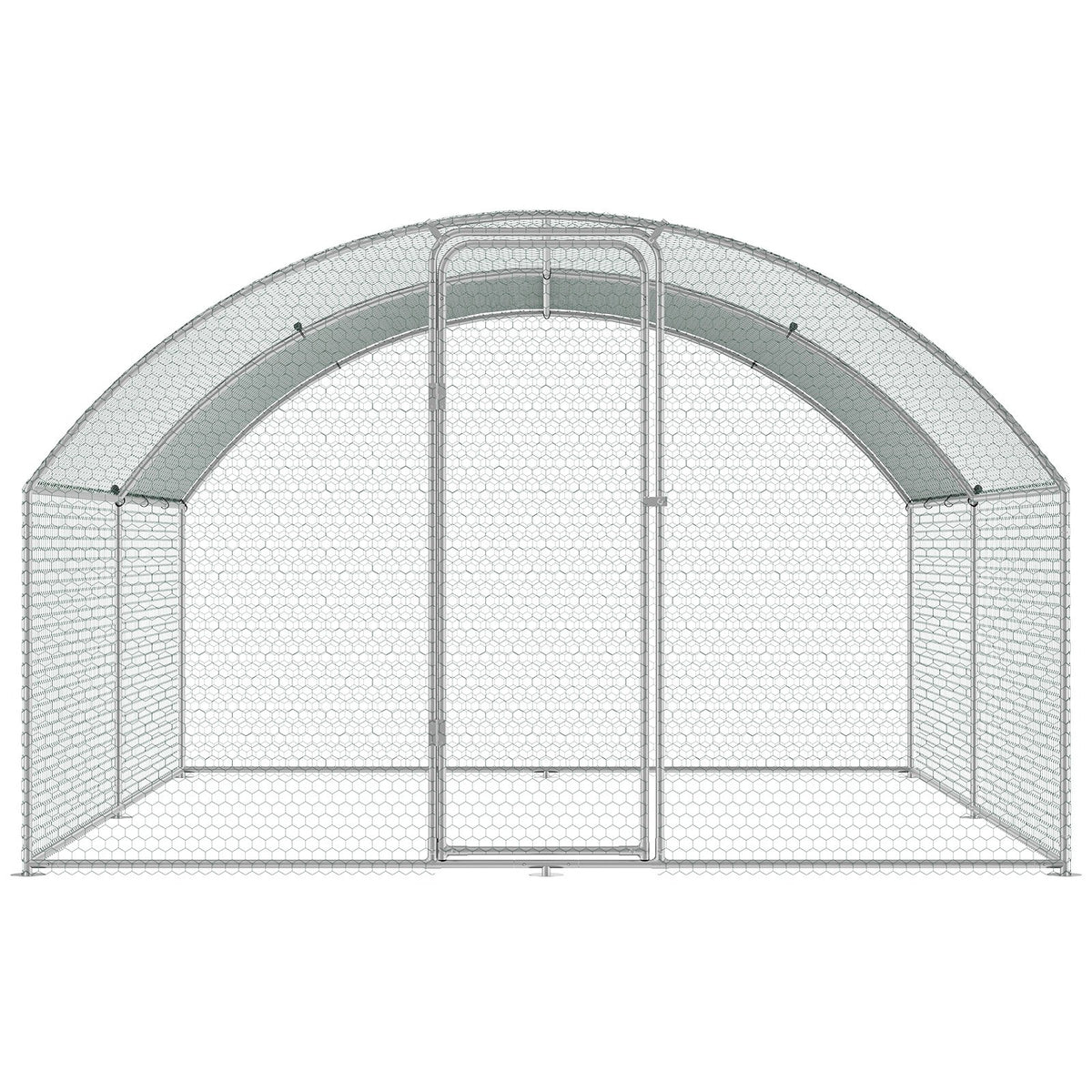 Large Metal Chicken Coop 9.8x12.9x6.5ft | Walk-In Poultry Run with Cover