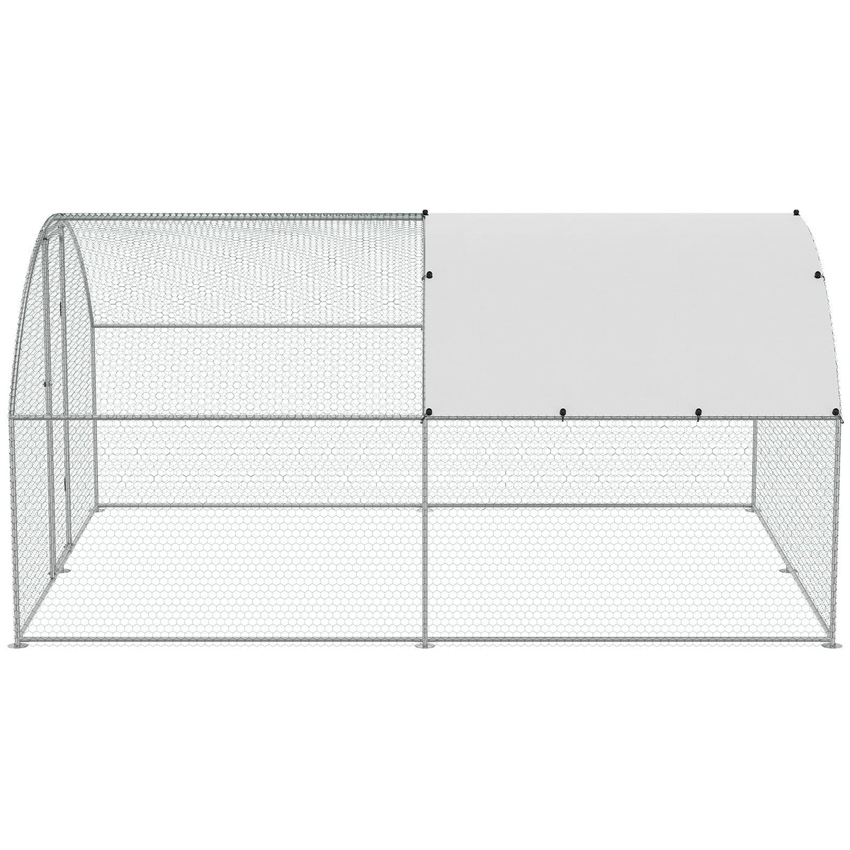 Large Metal Chicken Coop 9.8x12.9x6.5ft | Walk-In Poultry Run with Cover