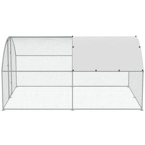Large Metal Chicken Coop 9.8x12.9x6.5ft | Walk-In Poultry Run with Cover