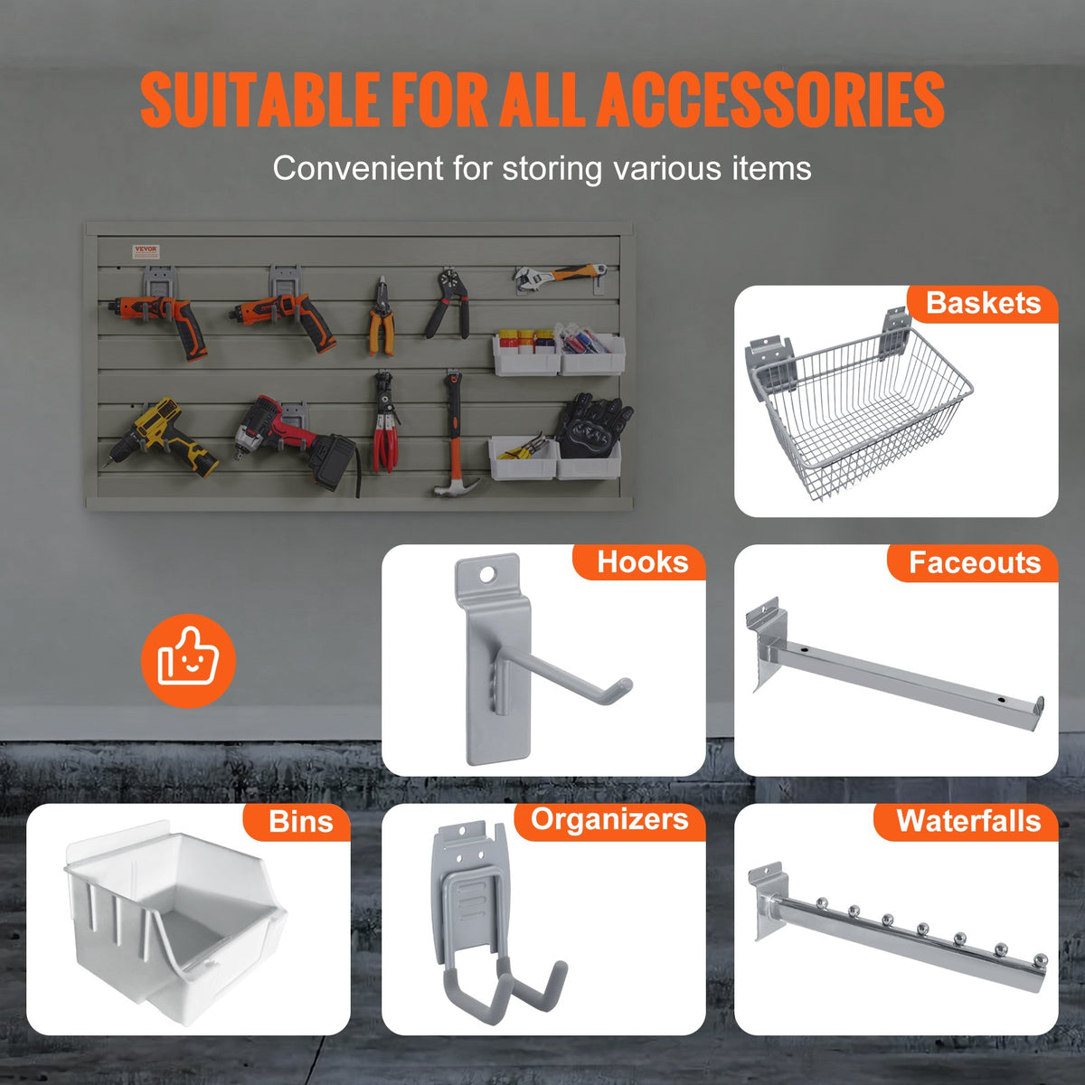 Slatwall Panels 121.9x30.48cm Gray | Set of 2 Heavy Duty Garage & Retail Display Panels