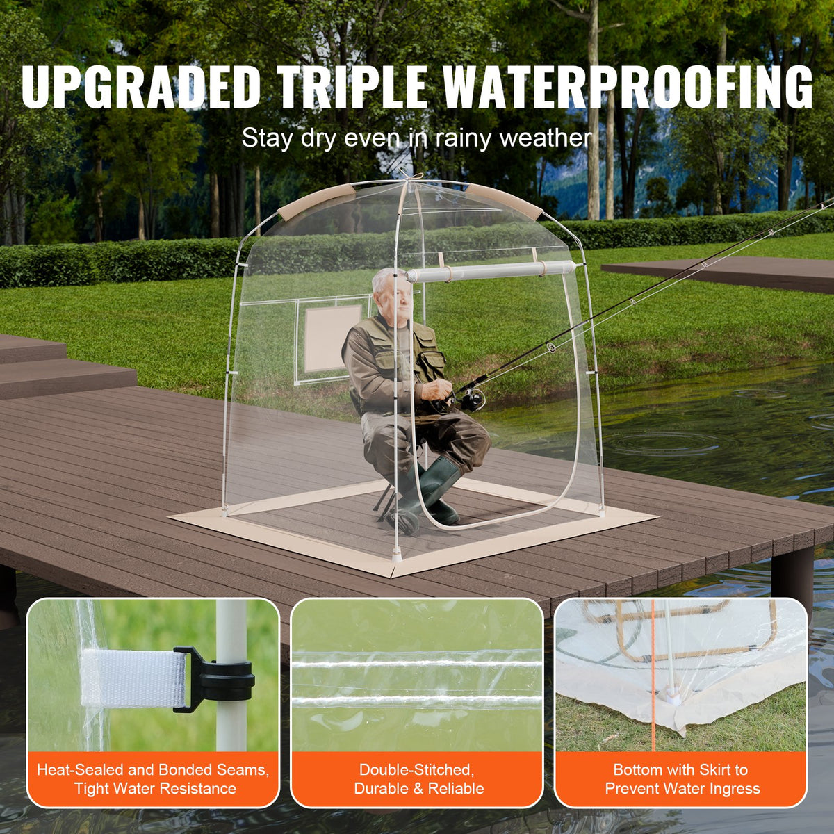 Sports Tent | Instant 1 Person Bubble Shelter | Clear Weatherproof Design for Outdoor Viewing