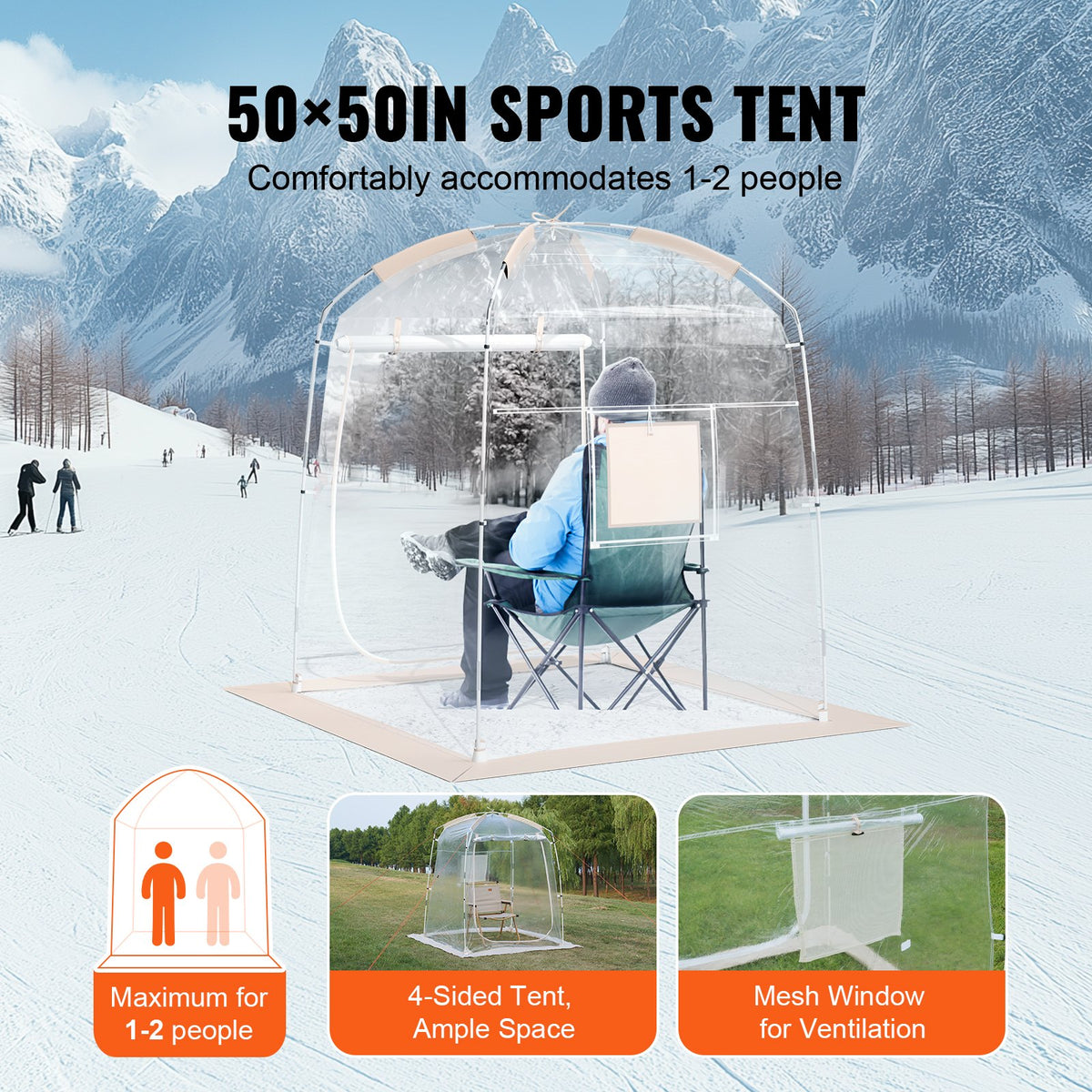 Sports Tent | Instant 1 Person Bubble Shelter | Clear Weatherproof Design for Outdoor Viewing